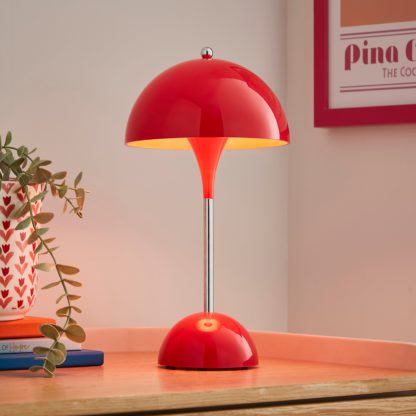 An Image of Kaoda Rechargeable Touch Dimmable Table Lamp Red