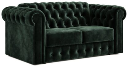 An Image of Jay-Be Chesterfield Fabric 2 Seater Sofa Bed - Pewter