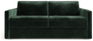 An Image of Jay-Be Slim Velvet 3 Seater Sofa Bed - Dark Green