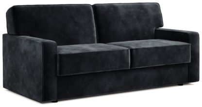 An Image of Jay-Be Linea Velvet 3 Seater Sofa Bed - Charcoal