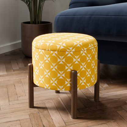 An Image of Marley Storage Footstool, Flatweave Orange