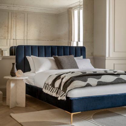 An Image of Shelton Bed Frame Indigo (Blue)