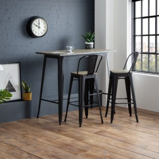 An Image of Grafton Set Of 2 Bar Stools, Metal Natural