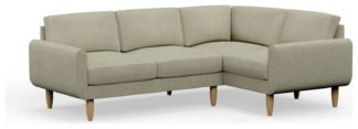 An Image of Hutch Fabric Round Arm 4 Seater Corner Sofa - Oat