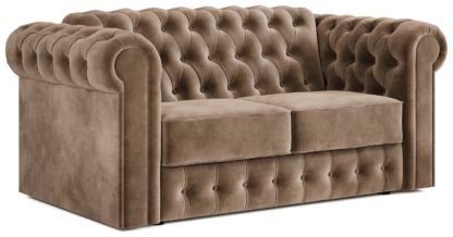 An Image of Jay-Be Chesterfield Fabric 2 Seater Sofa Bed - Cream