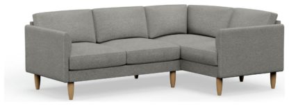 An Image of Hutch Fabric Curve Arm 4 Seater Corner Sofa - Oat