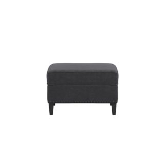 An Image of Atticus Linen Blend Footstool Anthracite