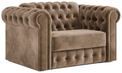 An Image of Jay-Be Chesterfield Fabric Cuddle Sofa Bed - Sage Green