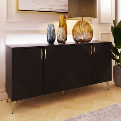 An Image of Ava Large Sideboard Deep Mulberry