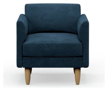 An Image of Hutch Velvet Curve Arm Armchair - Sage Green