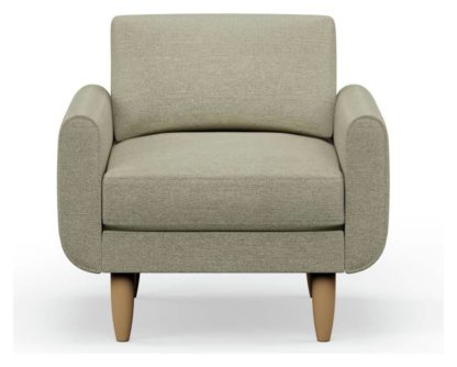 An Image of Hutch Fabric Round Arm Armchair - Dove Grey