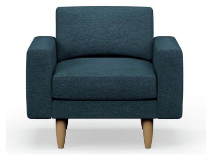 An Image of Hutch Fabric Round Arm Armchair - Dove Grey