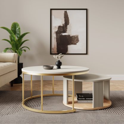 An Image of Georgi Nest of Coffee Tables Black