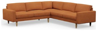 An Image of Hutch Fabric Block Arm 7 Seater Corner Sofa - Rust