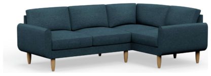 An Image of Hutch Fabric Round Arm 4 Seater Corner Sofa - Oat