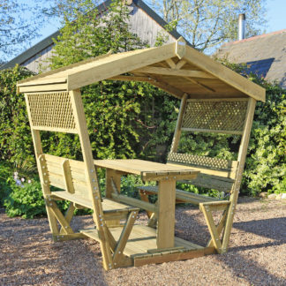 An Image of Stirling Picnic Table Arbour Natural