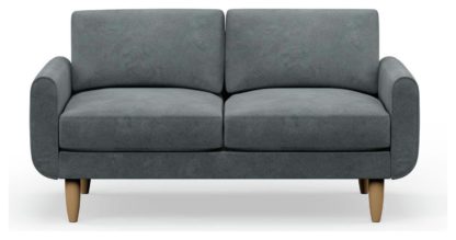 An Image of Hutch Velvet Round Arm 2 Seater Sofa - Sage Green