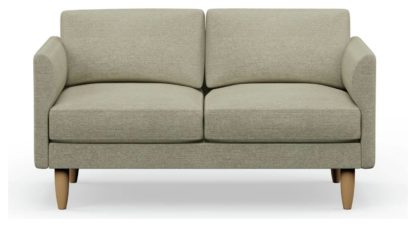 An Image of Hutch Fabric Curve Arm 2 Seater Sofa - Rust