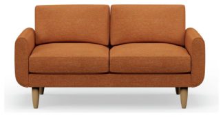 An Image of Hutch Fabric Round Arm 2 Seater Sofa - Rust