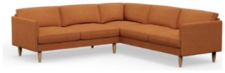 An Image of Hutch Fabric Curve Arm 7 Seater Corner Sofa - Rust