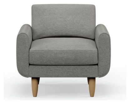 An Image of Hutch Fabric Round Arm Armchair - Dove Grey