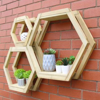 An Image of Set of 3 Honeycomb Shelves Natural