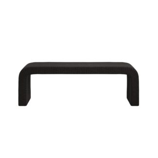 An Image of Ren Boucle Dining Bench Black