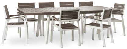 An Image of Keter Harmony 8 Seater Plastic Patio Set - Cappuccino