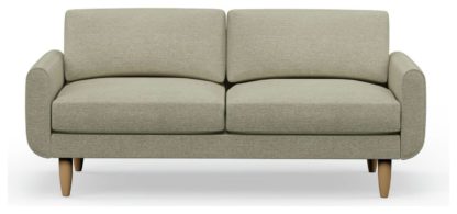 An Image of Hutch Fabric Round Arm 3 Seater Sofa - Rust