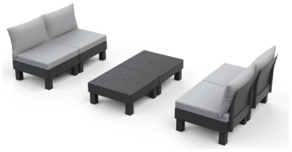 An Image of Keter Elements 4 Seater Plastic Garden Sofa Set - Grey