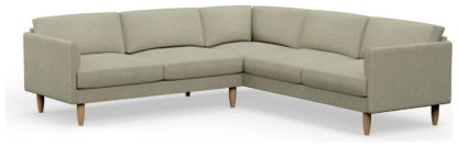 An Image of Hutch Fabric Curve Arm 7 Seater Corner Sofa - Rust