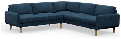 An Image of Hutch Velvet Round Arm 7 Seater Corner Sofa - Sage Green