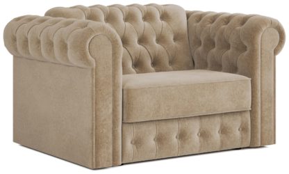 An Image of Jay-Be Chesterfield Fabric Cuddle Sofa Bed - Light Grey