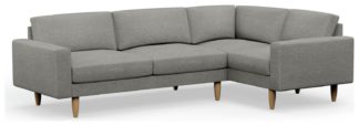 An Image of Hutch Slim Fabric Block Arm 5 Seater Corner Sofa - Dove Grey