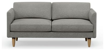 An Image of Hutch Fabric Curve Arm 3 Seater Sofa - Oat