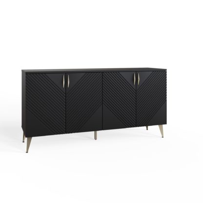 An Image of Frank Olsen Ava 4 Door Sideboard - Black