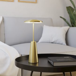 An Image of EGLO Piccola Touch Dimmable Outdoor Table Lamp Brass