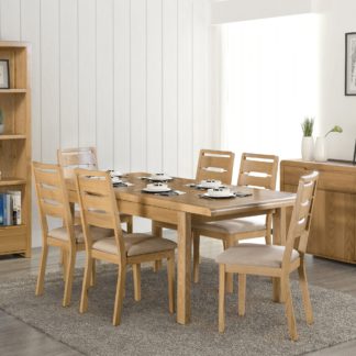 An Image of Curve 6 Seater Dining Table, Oak Oak