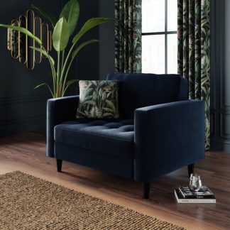 An Image of Zoe Snuggle Sofa, Velvet Luxe Navy