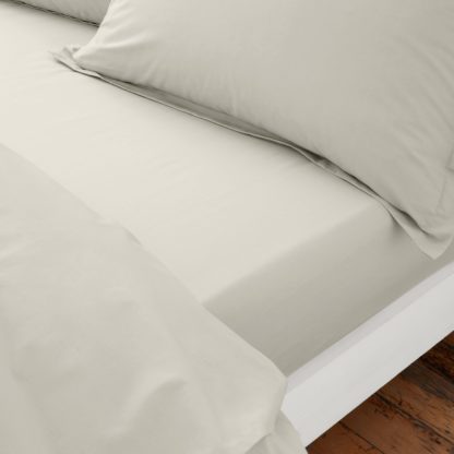 An Image of Organic Cotton Fitted Sheet Sky (Blue)