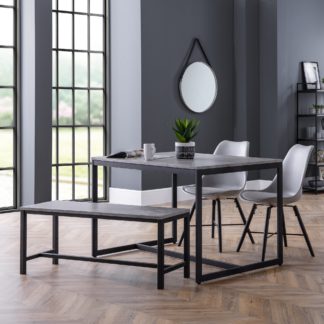 An Image of Staten 4 Seater Dining Table, Concrete Grey