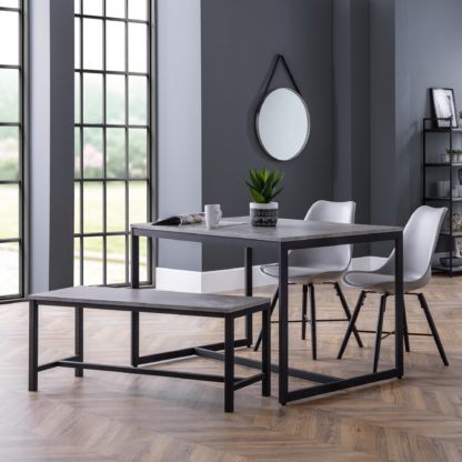 An Image of Staten 4 Seater Dining Table, Concrete Grey