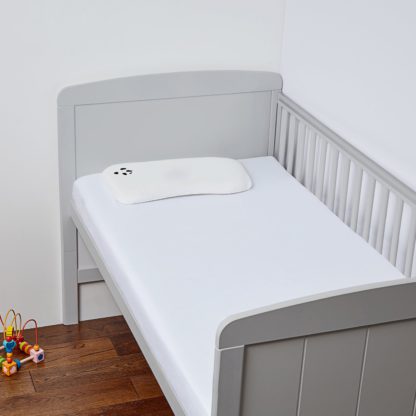 An Image of Panda Plain Grey 320TC Kids Fitted Sheet - Cot