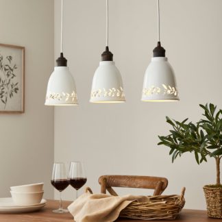 An Image of Churchgate Arthingworth Industrial 3 Light Diner Ceiling Light Off-White