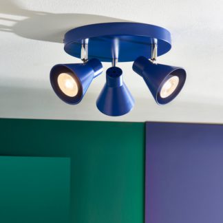 An Image of Elements Briggs 3 Light Adjustable Spotlight Blue