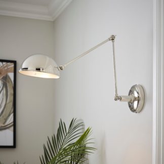 An Image of Churchgate Bitteswell Industrial Adjustable Wall Light Silver