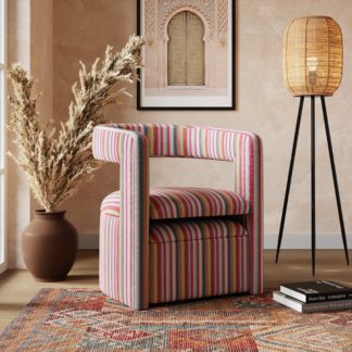 An Image of Tallie Stripe Occasional Chair, Woven MultiColoured