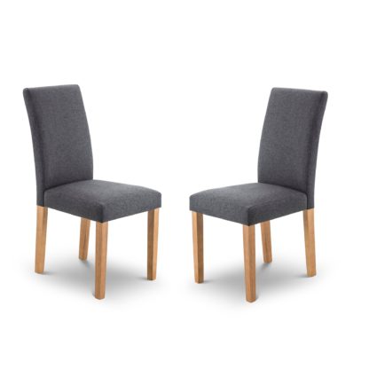 An Image of Hastings Set Of 2 Dining Chairs, Fabric Grey