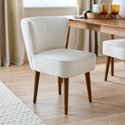 An Image of Eliza Dining Chair, Boucle Ivory