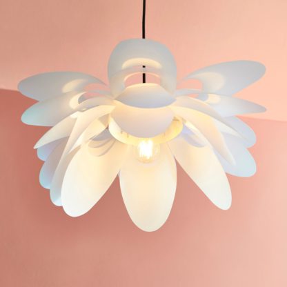 An Image of Elements Fresco Adjustable Pendant Light White